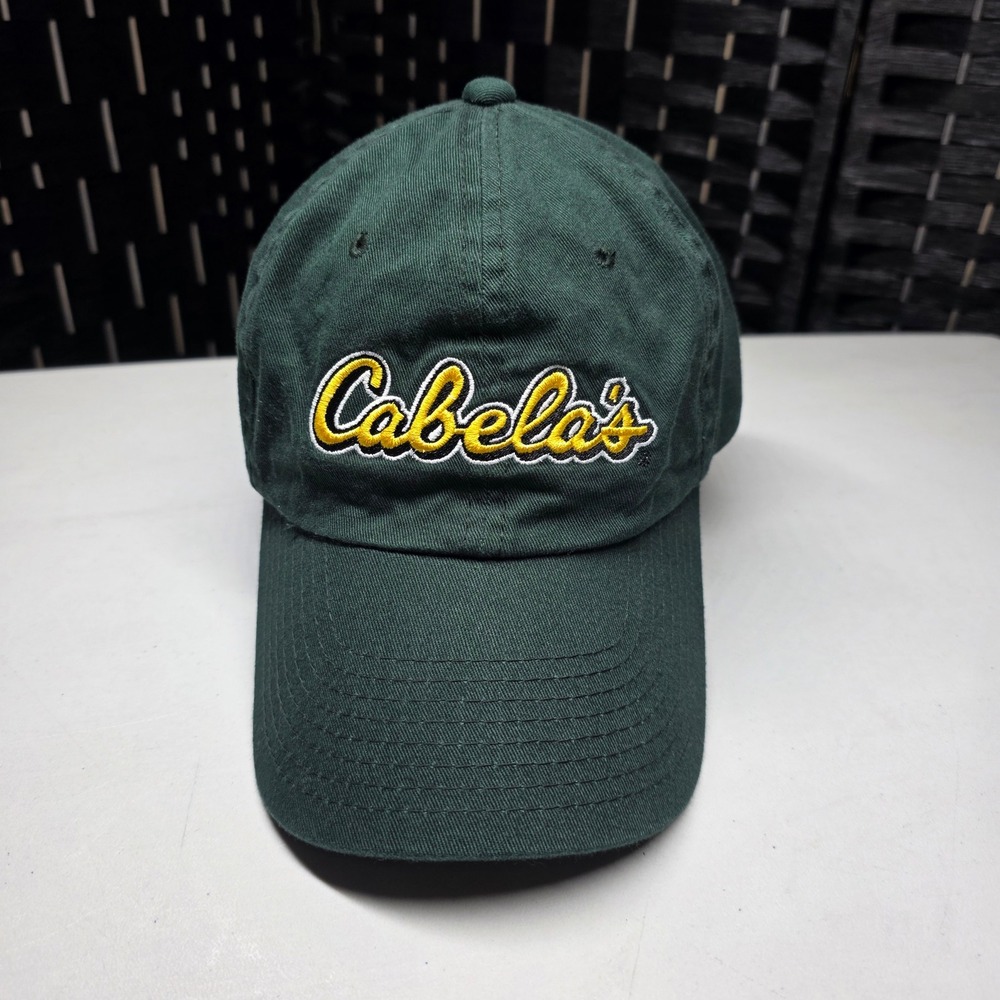Cabelas Embroidered Logo Hat Dark Green Adjustable Dad Cap OSFA Mens Womens